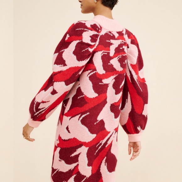 Farm Rio Red Sweater Dress Sz L - Picture 2 of 4